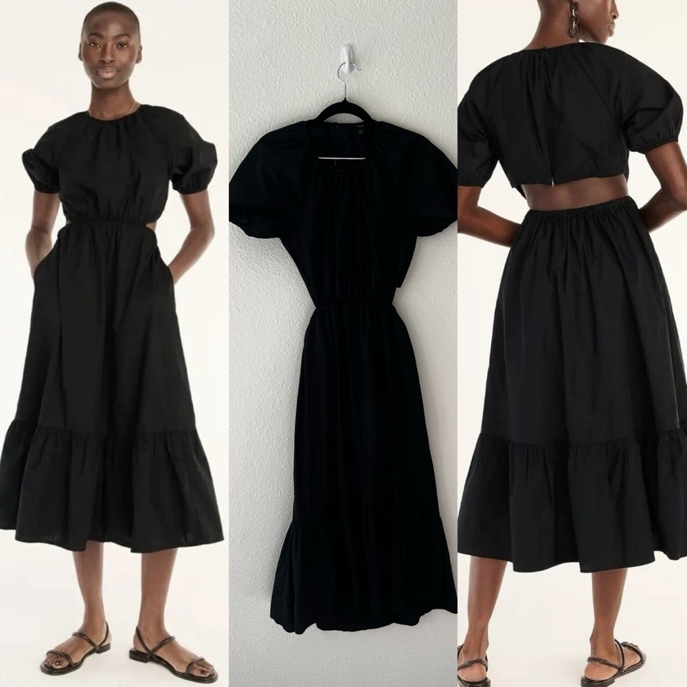 J. Crew Black Midi Dress